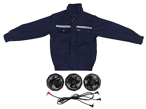 Koieam Air Conditioned Jacket, Fan Jacket Triple Fans Cooling Air Conditioned Coat Clothes for Working (2XL)