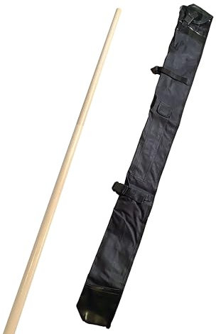 TEKKA BUDO Set Jo Stab Weißeiche mit Waffentasche - 127 cm Trainingsstock weiße Eiche - Japanisch Holz Hell - Aikido, Iaido, Kempo, Kobudo, Kampfkunst