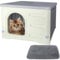 Seamido Plastic Cat House Outdoor Weatherproof Sturdy Feral Cat House Shelter (Gray)