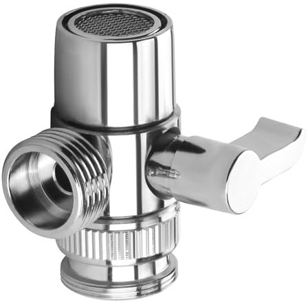Polished Chrome Tap Diverter Valve Attachment - 28mm Faucet Adapter for Bath Taps, Adds Shower or Bidet Function for Enhanced Hygiene and Flexibility