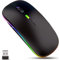OOYES Wireless Mouse, 2.4GHz with USB Mini Receiver, Multi-Device Rechargeable Wireless Mouse,Computer Wireless Rechargeable RGB Backlight Mice For PC, Mac-book, i-Pad, Laptop, Tablet(Black)