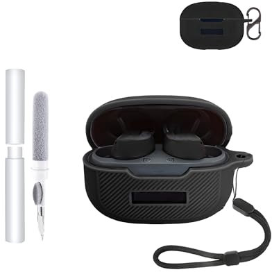 Silicone Protective Case for Raycon Everyday Earbuds(2024 Edition) Earbuds - Durable and Eco-Friendly Bluetooth Earphone Cover with Precise Holes - Shock-proof, Comfortable Touch - Black