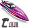 WeFone Remote Control Boat for Kids & Adults, 15+ MPH Fast RC Speed Boat with LED Lights, Self-righting, Demo, WF17 Ideal Waterproof Pools & Lakes Toys for Boys Girls, 2 Batteries 40 Mins, Purple