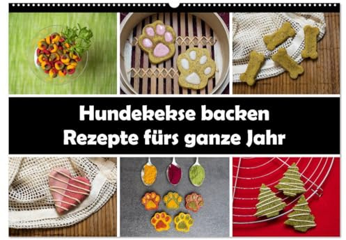 Hundekekse backen - Rezepte fürs ganze Jahr (Wandkalender 2026 DIN A2 quer), CALVENDO Monatskalender: 12 Rezepte für Hundekekse (CALVENDO Tiere)