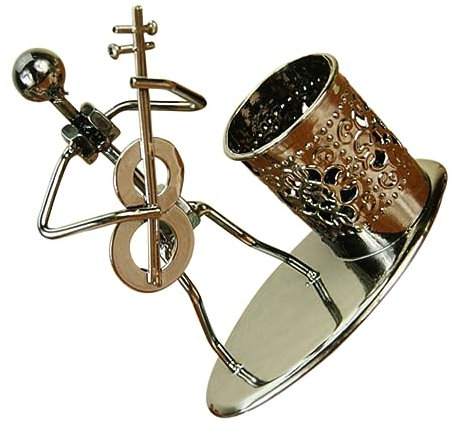 Uonlytech 1 Stück Metallischer Stifthalter Kreativem Design Schreibtisch Organizer für Musiker Langlebig für Studium