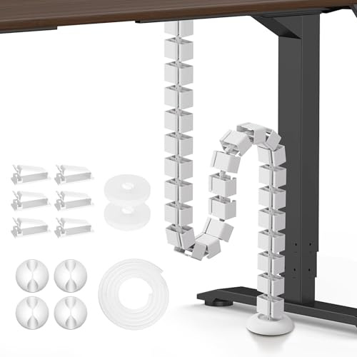 Mimoke Kabelführung Slim Line Länge: 1290mm Kabelschlauch Schraubmontiertes Kabelmanagement Spine Modularer Kabelorganizer (Weiß)