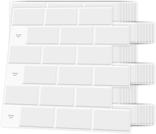 Art3d 10 stycken kakeldekaler självhäftande kakel kakelfolie vita väggklistermärken metro kakel kakeldekor självhäftande väggplattor RV kök badrum
