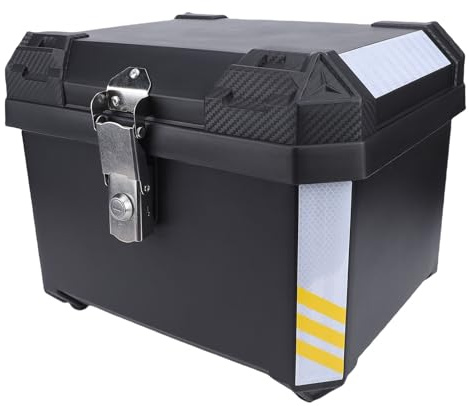 aqxreight 45L Motorrad-Topcase, Motorrad-Kofferraum, Aufbewahrungsbox, Großes Fassungsvermögen, Wasserdichter, Abnehmbarer Gepäckkoffer für Motorräder, Elektrofahrräder mit
