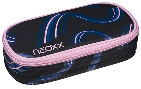 neoxx - Jump Schlamperbox Hello Wave - Recycelte PET-Flaschen, Hauptfach mit Reißverschluss, 10 Stifteschlaufen, Sichtfenster - Schulbedarf für Kinder