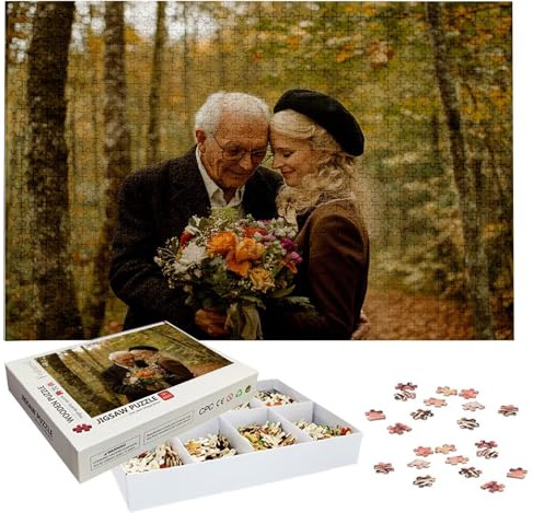 Personalisiertes Puzzle mit Eigenem Foto - 1000/1314/1500/2000/3000/4000/5000 Teile, Puzzle Selbst Gestalten, Personalisierte Geschenk für Familie, Paare & Haustierfans Geburtstag, Weihnachten h-3346
