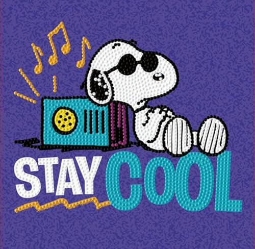 DIAMOND DOTZ BOX 2594656 Snoopy Stay cool, Original 5D Diamond Painting Box Set, DIY Diamant-Malerei-Kit mit Motivbox und Glitzersteinen für Kinder ab 14 Jahren