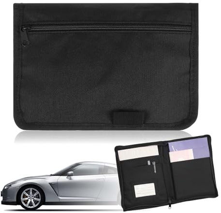 Cartella Portadocumenti, Cartella per Veicoli Multifunzionale con Scomparti Multipli per Documenti Fatture Porta Libretto to Portatile, Accessori Auto per Conservare Ricevute