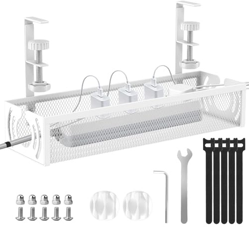 Cable Management, 15'' Under Desk Cable Management Tray No Drill