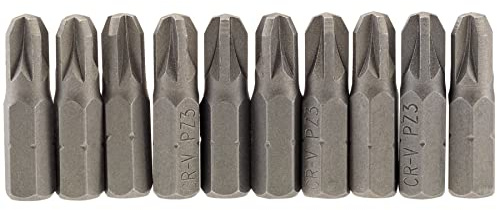 Draper PZ Type Insert Bit, 1/4 Hex, 25mm Long, No.3 (Pack of 10) 64057