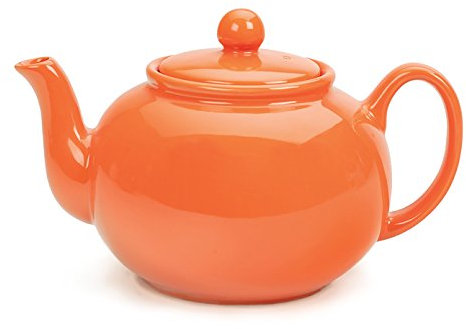 (Orange) - Mandarin Orange Stoneware 6 Cup Teapot
