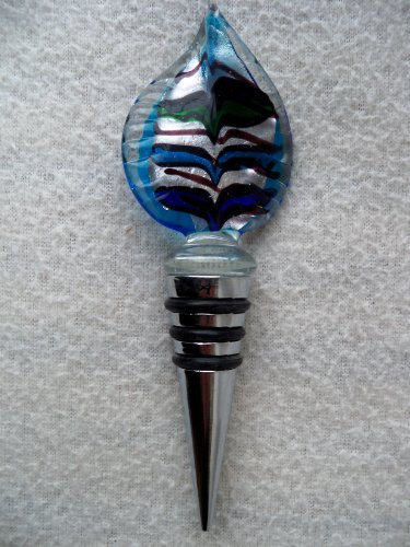 Bouchon de bouteille en verre soufflé style Murano