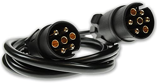 Maypole 7 Pin 1.5 m 2×7 Pin Plugs and 7 Core Connecting Lead, for Trailer Lighting