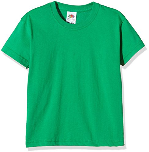 Fruit of the Loom Unisex Kids Valueweight Short Sleeve T-Shirt, Kelly Green, 5-6 Years (Manufacturer Size:26) - B
