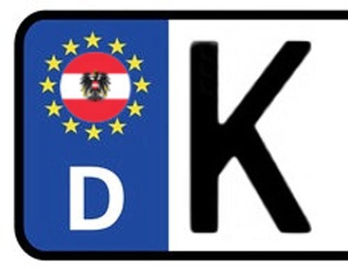 Werbetechnik Sotirios Papoutsis 2X Kennzeichen Aufkleber ÖSTERREICH Nummernschild Sticker (ca.2 cm)