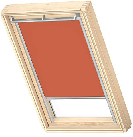VELUX Original Dachfenster Verdunkelungsrollo für MK10, Orange, mit Grauer Führungsschiene