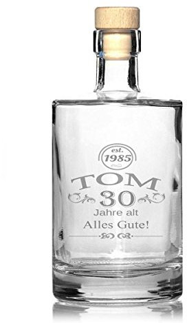 Edle Whiskeykaraffe mit Gravur Glückwunsch Whisky-Flasche graviert