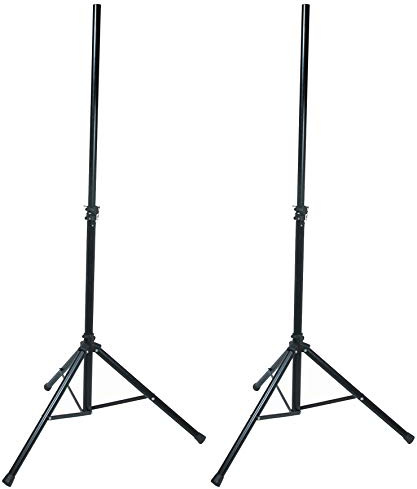 Quik Lok S/171 BK Lautsprecherstativ (1 Paar, Aluminium, Dreibeinstativ, 183 cm) schwarz (UK Import)