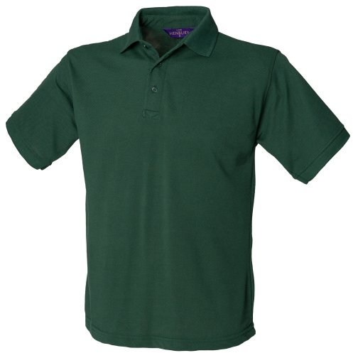 Henbury Mens Short Sleeved 65/35 Pique Polo Shirt (3XL) (Bottle Green)