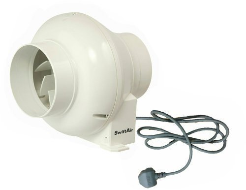 Swiftair 4 Inline Shower Bathroom Hydroponics Extractor Fan UK Plug Perfect for Tents