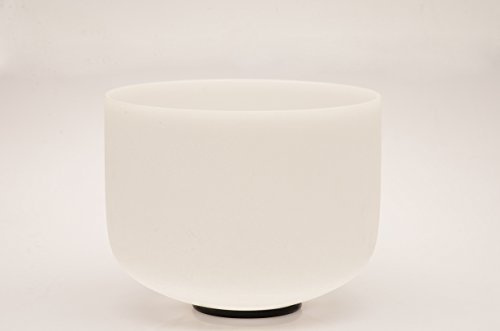 TOPFUND 440Hz Black G Note Crystal Singing Bowl Throat Chakra 8 inch with Heavy Duty Carrying Case and Suede Mallet