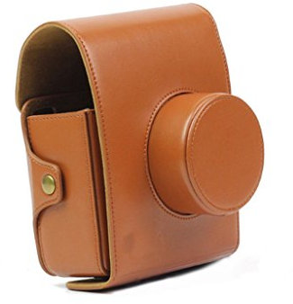 JXE Retro-Kameratasche für LOMO Automat Instax Kamera, PU-Leder, Braun