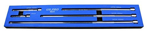 US PRO 3/8 Drive Extension Bar Set 5pc Extra Long 100mm - 600mm 4031