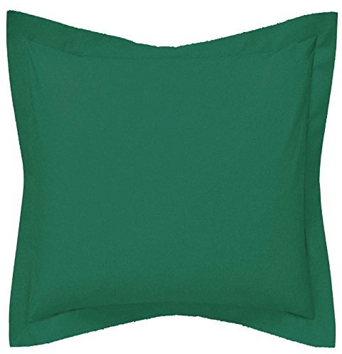 SAFFRON - Funda de cojín Decorativa, Funda de Almohada, Botella de algodón Verde, Liso, Borde de 5 cm, Cubierta extraíble sólida, Relleno no Incluido