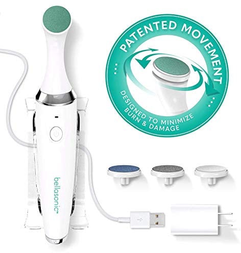 Bellasonic BELLASONIC 4-in-1 Rechargeable Electric Nail File Set with Patented Oscillating Head Shape, Smooth, Buff & Shine Nails Remove Cuticles & Calluses Salon Quality Manicure Pedicure Results