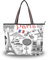 BKEOY große Damen-Handtasche, Schultertasche, Laptoptasche, Paris-Motiv, Einkaufstasche, Organizer, Gepäck, Mehrfarbig - multi - Größe: Large