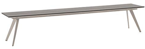 OUTLIV. 4-Sitzerbank Sassari 240 cm, Wetterfeste Bank aus Edelstahl & HPL, Robuste Outdoor-Sitzbank für Garten & Terrasse, Langlebig & Pflegeleicht, Dunkelgrau