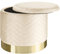 tectake® Tabouret repose pied pouf avec rangement Pouf salon rond aspect velours jusqu'à 300 kg Base en Acier Doré Couvercle Amovible Design Moderne cosy pour coiffeuse, salon, chambre, bureau, entrée