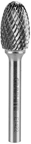 GRAPHITE HM Metallfräser, oval, Typ E, Schaft 6 x 45 mm, für Schleifmaschine, für Aluminium, Kunststoff