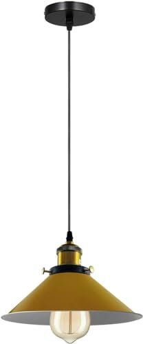 LEDSone Vintage Pendelleuchten, Industriestil Beleuchtung, Vintage Deckenleuchte Set, Innenbeleuchtung, Küchenlampe Wohnzimmer Esszimmer Schlafzimmer (GELB)