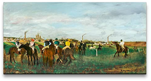 Remaster 120x60cm Edgar Degas weltberühmtes Wandbild The Races zeitlose Kunst Pferderennen Pferde