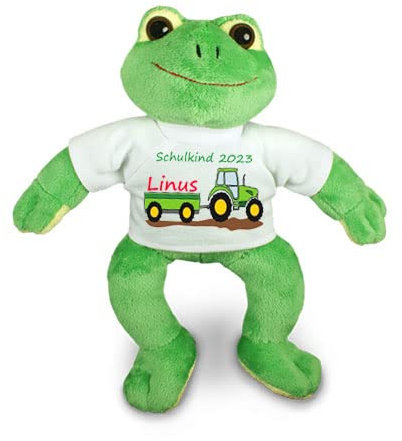 Kilala personalisierter Frosch Trecker mit Wuschnamen Zuckertüte Schultüte ABC Schützen Befüllung schultüte Mädchen Junge (Traktor)