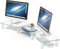 Hemudu Supporto per doppio monitor, lunghezza e angolo regolabili, supporto per monitor del computer, organizer da scrivania, supporto per monitor per PC, computer, laptop (trasparente)