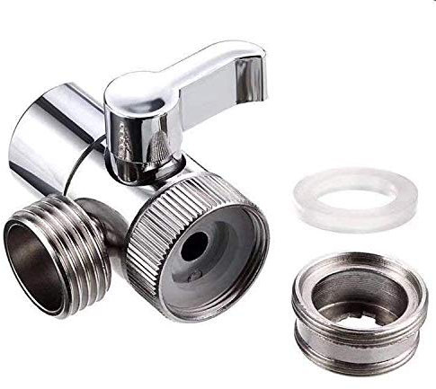 FIYSON 3 Wege Umschaltventil Dusche M22 X M24 Umstellventil 20mm G 1/2 Absperrventil Ventil Umschalter Legierung Brause Adapter Chrom Poliert Wasserhahnadapter Ersatzteile für Küche Bad Duschsystem