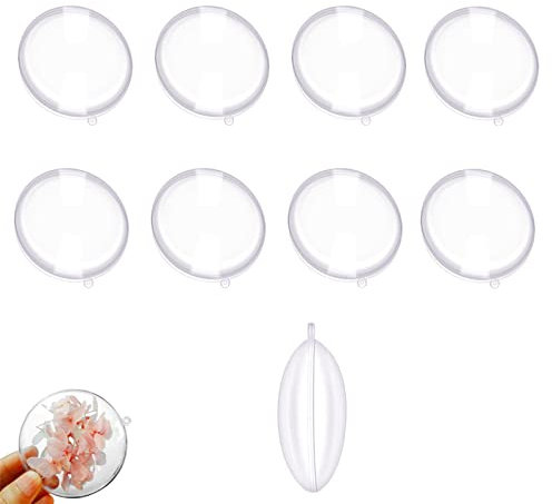 HpLive 10 Stück Durchsichtige Kunststoff füllbare transparente Flache Kugel Ornament Kugel für Hochzeit Weihnachten Home Decor Weihnachtskugeln (90mm)