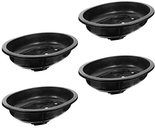 Yardwe 4Pcs Fioriera In Plastica Vasi Ovali Per Addestramento Bonsai Con Foro Di Drenaggio Contenitore Per Fiori Vasi Per Piante Grasse Per Giardino Casa Balcone Vivaio Decor