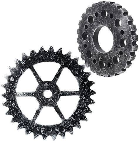 BESTonZON 2 Stücke Zahnrad Steampunk Deko Holzrad Deko Dekorad Vintage Rad Deko Wagenrad Holzdeko Wandskulptur für Hause Bar Kaffee Shop Kunst Handwerk Punk Wand Dekoration