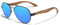 KINGSEVEN 2022 Neue Handgefertigte Holz-Sonnenbrille Polarisierte Herrenbrille UV400 Schutzspiegel Brillen Holzbügel Oculos Z5518 (Blau)