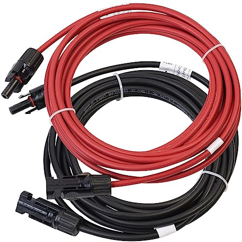 revolt Solarverlängerungskabel: Solar-Verlängerungskabel, MC4-kompatibel, 2x 6 mm² (10 AWG), 5 m, IP68 (PV Verlängerungskabel, Solarstecker Kabel, Kabel)