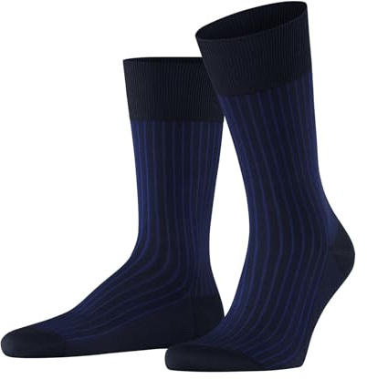 FALKE Herren Oxford Stripe Socken atmungsaktive Baumwolle verstärkte Herrensocken flache Naht für druckfreie Fußspitze gerippt besondere Brillanz Business Alltag 1 Paar | aus Fil d'Ecosse Baumwolle