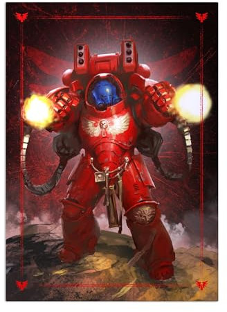 Displate Warhammer Metalposter Magnetische Befestigung Offiziell Lizenziert Bilderr Geschenke Blood Angels Aggressor Poster 32x45cm