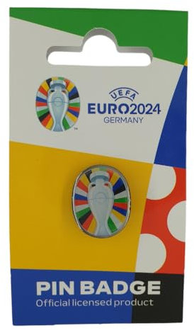 UEFA Euro 2024 | AMBALLCOM | Sammler-Anstecknadel - Pokal-Replik 30 mm | Logo-Anstecknadel | Fußball | Souvenir | Geschenk für einen Fan (Logo)